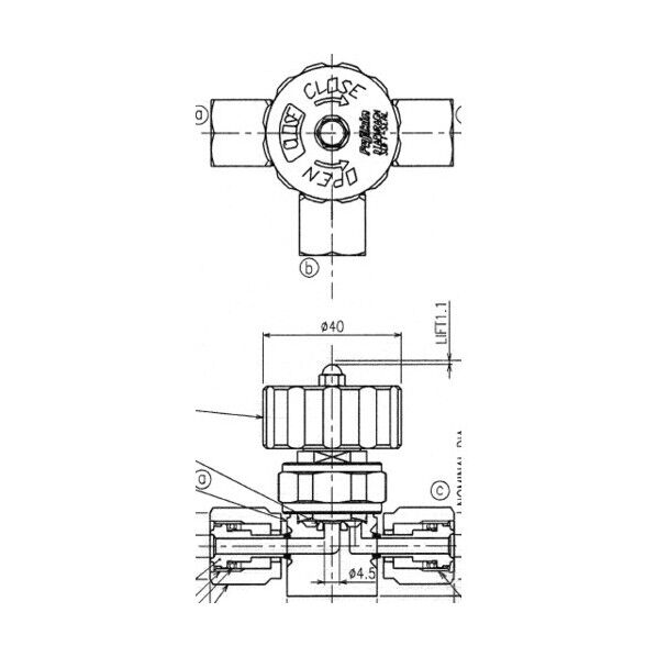 SUS鋼製3方ダイレクトダイヤフラムバルブ_1MPa_FUNDTR-71G