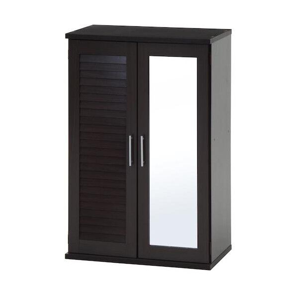 ルーバー&ミラー付きシューズボックス60幅 BR