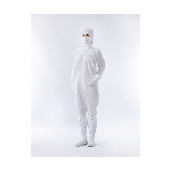 センターファスナークリーンスーツ 男女兼用 ホワイト LL