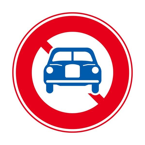 規制標識 E304 二輪の自動車以外の自動車通行止め エコボードφ200 6300039572 1枚