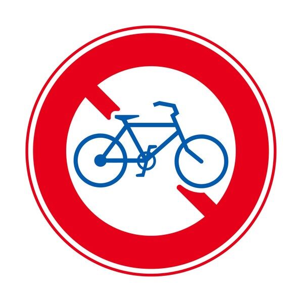 規制標識 E309 自転車通行止め エコボードφ200 6300039578 1枚