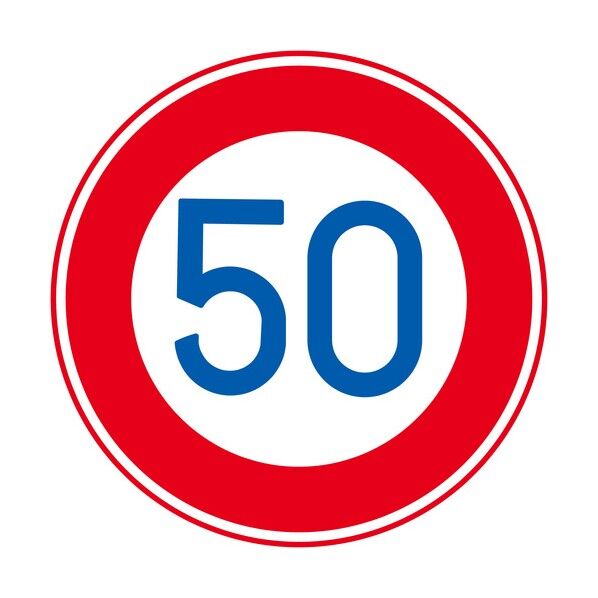 規制標識 E323-2 特定の種類の車両の最高速度 エコボードφ200 6300039600 1枚