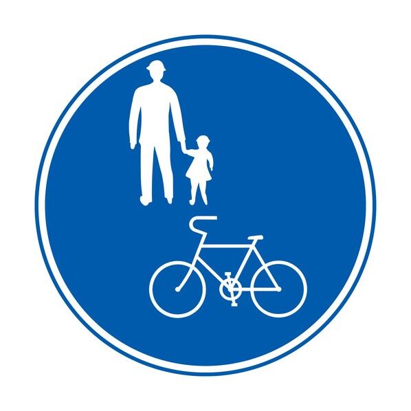 規制標識 E325-3 自転車及び歩行者専用 エコボードφ200 6300039604 1枚