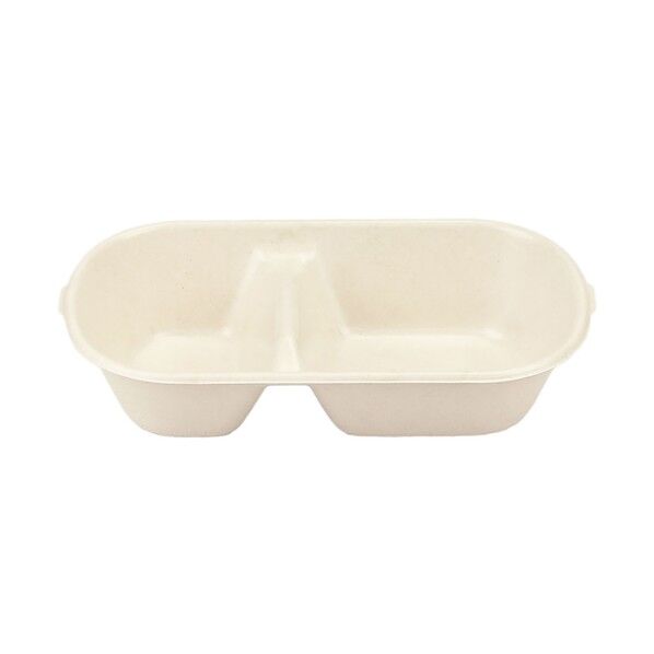 グリーンクロス 使い捨て食品容器 ECO&BASIC バガス ランチボックス 850ml 仕切 ラミ 50入 850ml 6300052427 50個...