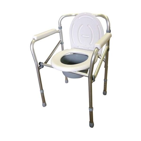折りたたみ式ポータブルトイレ 手すり付 高さ5段階調節 滑り防止 処理簡単 介護 6300051872 1台...