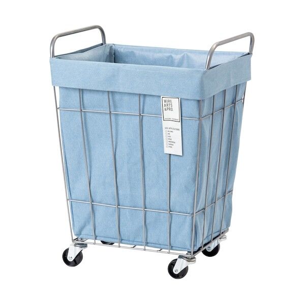 ランドリーバスケット キャスター付き スクエア 45L デニム 6300046494 1個