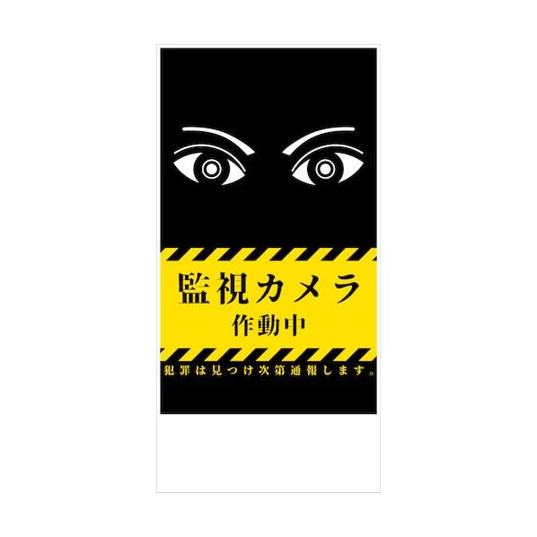 防犯標識 CPS-01_300×600タテ 監視カメラ作動中 6300046205 1枚