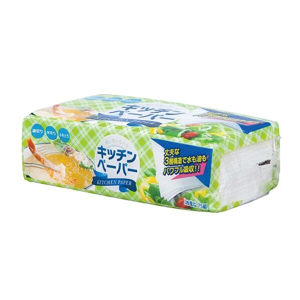キッチンペーパー 3枚重ねタイプ 2552 3-7598-11 75組