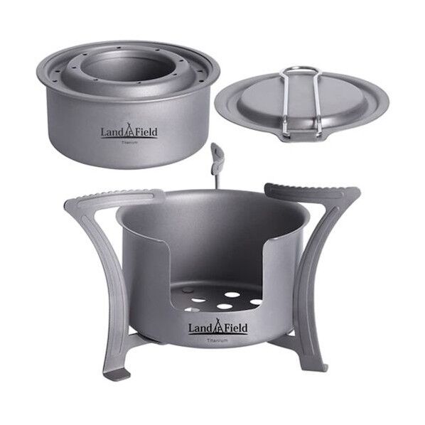 木材&アルコールハイブリッドストーブ 小型 113g超軽量 五徳付 収納袋付