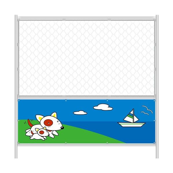 メッキデザインフェンス2 犬・ヨット H1800×W1800 1104551316 1枚...