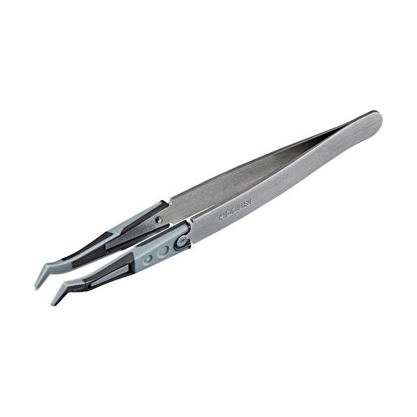  ESDソフトチップピンセット(066270) 黒＋グレー(チップ) 1個...