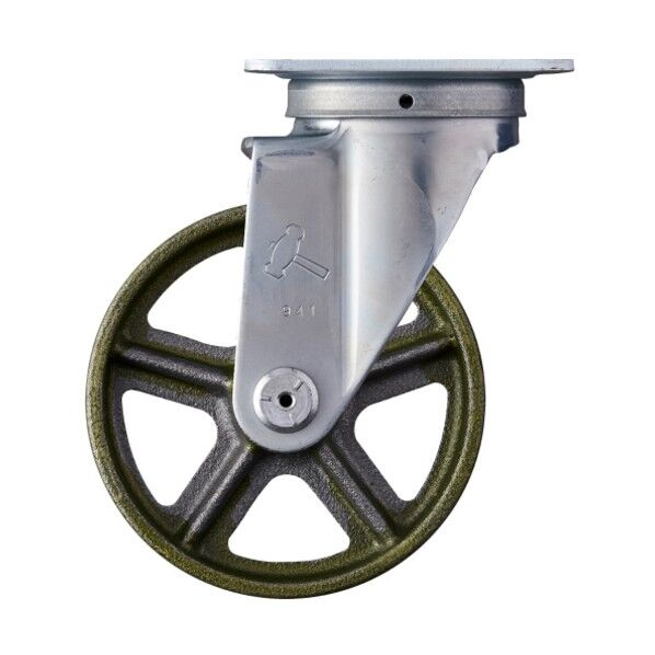  プレート式旋回鋳物キャスター 125径 Sシリーズ 420S-C125 1点...