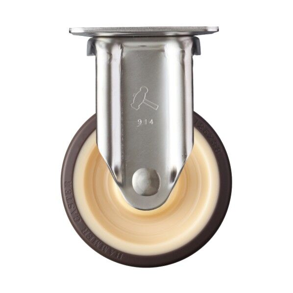  オールステンレス固定式キャスター ウレタン車(ローラーベアリング入) 125mm 320SRP-UB125 1点...