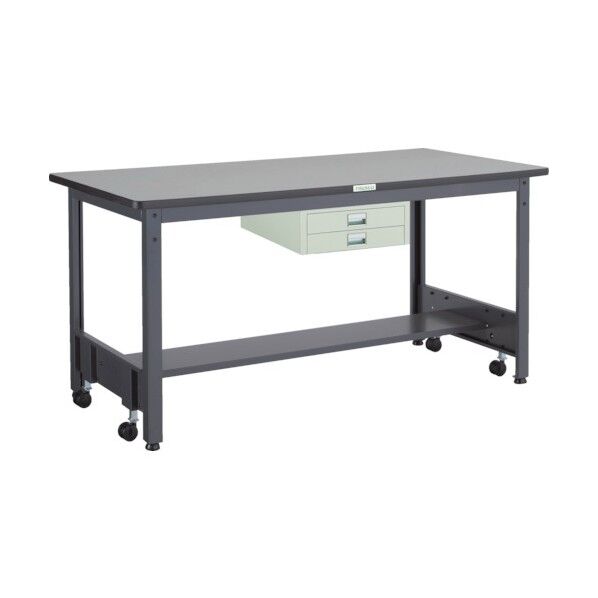  中荷重作業台（500kg）CFW型 1500X900XH740 薄型2段引出付 ダークグレー色 CFWR-1590UDC2...