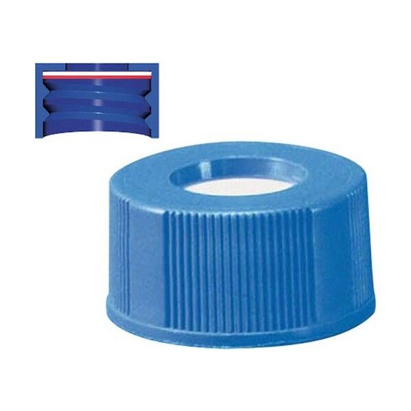 オートサンプラー用バイアル 青キャップ セプタム付き/シリコン･PTFE A5395-09B 100個