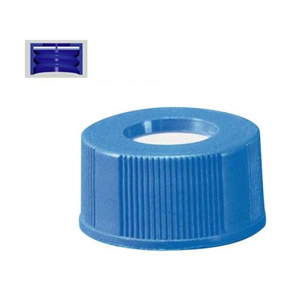 オートサンプラー用バイアル 青キャップ セプタム付き/シリコン・PTFEスリット入