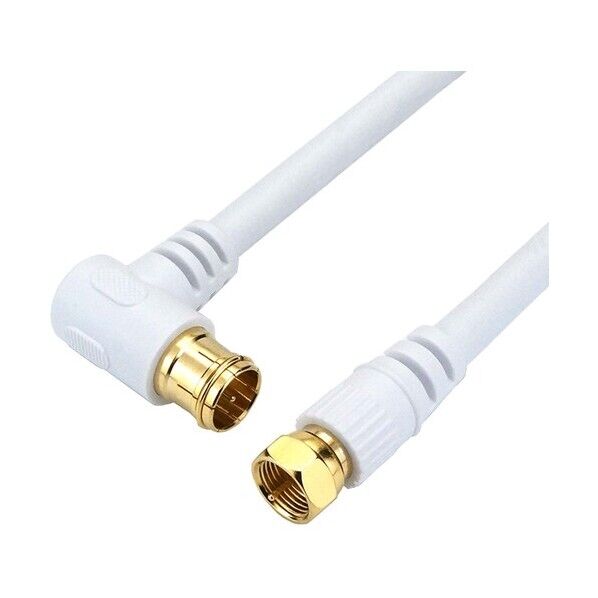 アンテナケーブル L字差込式/ネジ式コネクタ ホワイト 5m AC50-596WH 1本