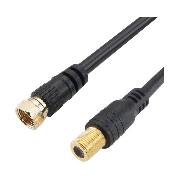  アンテナ延長ケーブル F型接栓メス/ネジ式コネクタ 1m ブラック ACF10-670BK 1点...