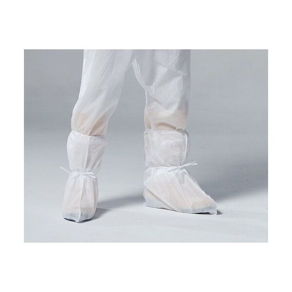 保護服 不織布シューズカバーロング 30021-100 10足...
