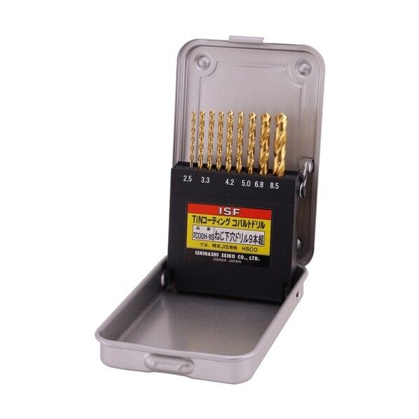 ISF TiNコーティングコバルト正宗ドリル ネジ下穴 9本組セット TCODH-9S 1点