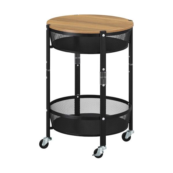 106128 マルチワゴン 丸型2段 ブラック