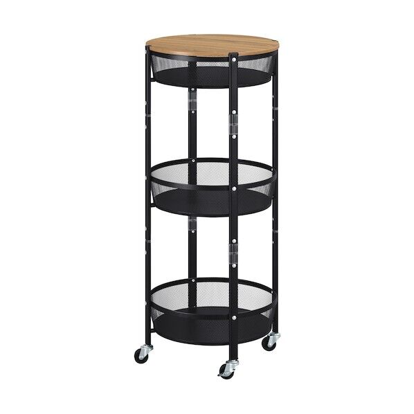 106130 マルチワゴン 丸型3段 ブラック