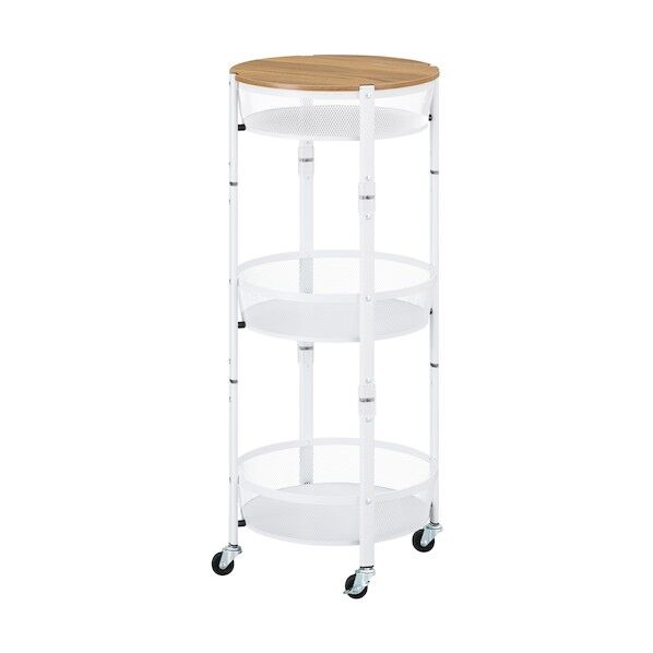 106129 マルチワゴン 丸型3段 ホワイト