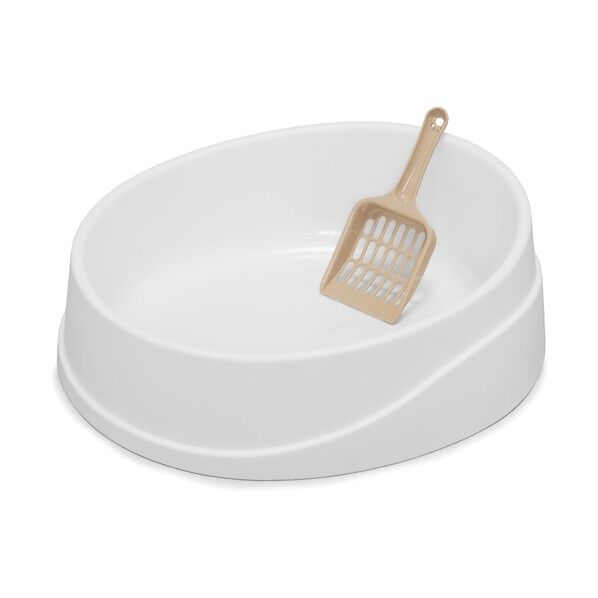 253965 倒れにくいネコのトイレ オープンタイプ ホワイト