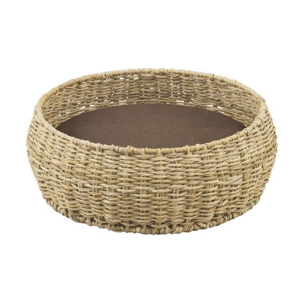 106120 ラタン調ペットハウス ラウンド ナチュラル