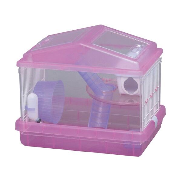 228200 ハムスターケージ W450×D310×H370mm クリアピンク