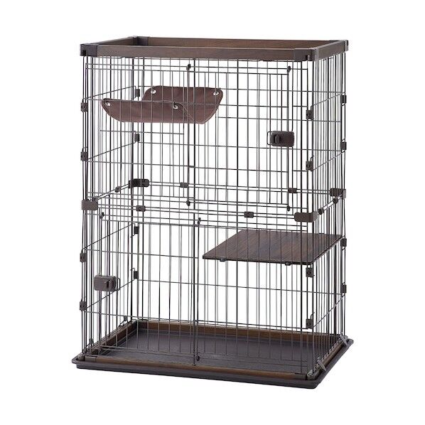 296064 ウッディキャットゲージ2段 ウォールナット