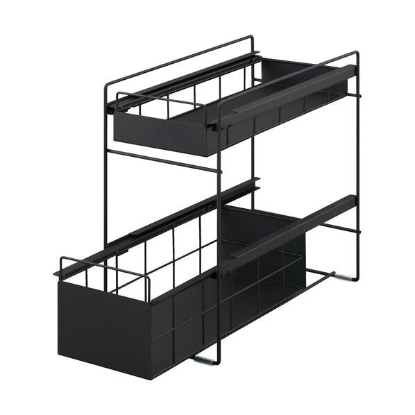 201490 シンク下引き出しラックスリム ブラック ブラック SSR-200-B...