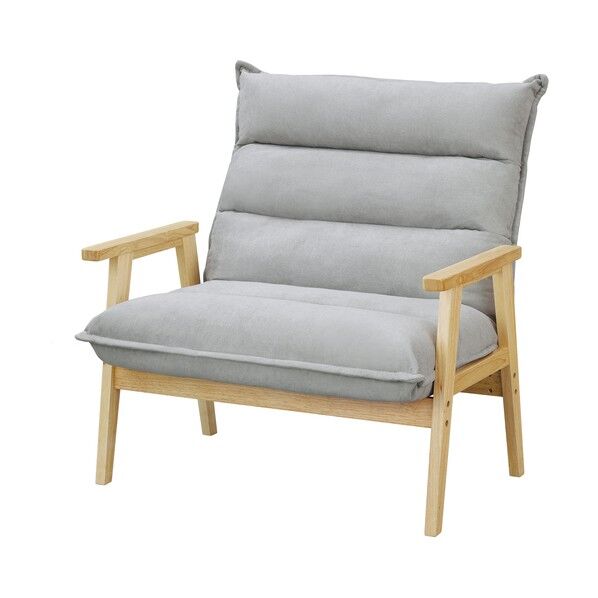  105891 1人掛けワイドハイバックソファ グレー LHB-1W 1点...