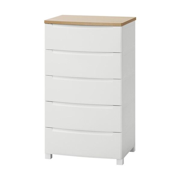 298107 ウッドトップノックダウンチェスト ホワイト