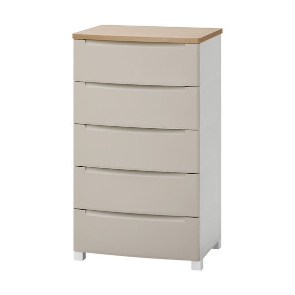 299706 ウッドトップノックダウンチェスト ベージュ