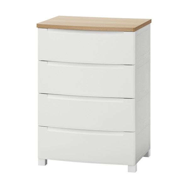 298106 ウッドトップノックダウンチェスト ホワイト