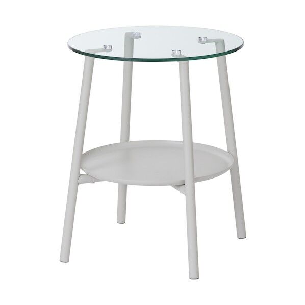  105766 ガラスサイドテーブル グレー LGT-ST 1点...