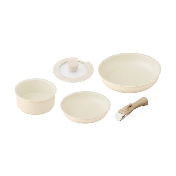 106108 セラミックカラーパン5点セット ディープアイボリー CC-5S-IV 1式...