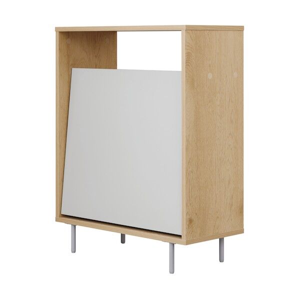 299695 ウッドペールストッカー脚付き ナチュラル/グレー