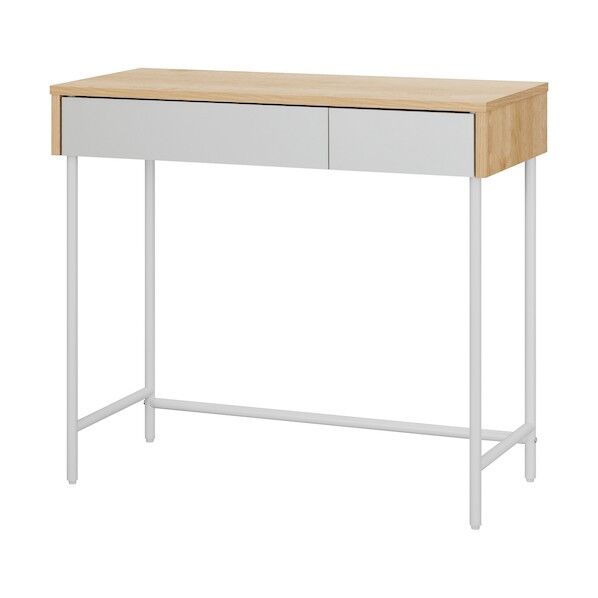 299707 リビングデスク ナチュラル/グレー