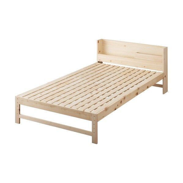 574518 総ヒノキすのこベッド セミダブル ナチュラル