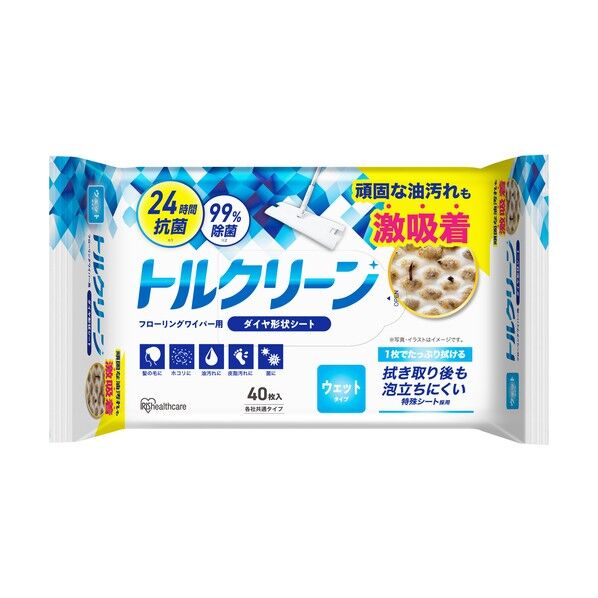 IRIS 205997 トルクリーン フローリングワイパー用シート ウェットタイプ 40枚入 DN-FW401P(205997) 40枚