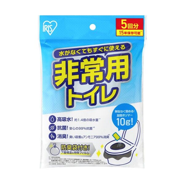 IRIS 208361 非常用トイレセット 10g 5回分 BTS10-5(208361) 5個