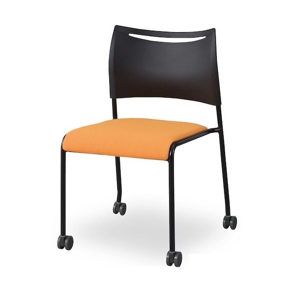 ライタス4«キャスター布地タイプ ブラックフレーム» オレンジ LTS-4C-B-F-OR 1点...