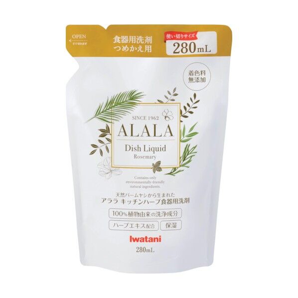 岩谷産業 アララ 食器用洗剤キッチンハーブ 280ml詰め替えパック 0.28L AKH-P280 0
