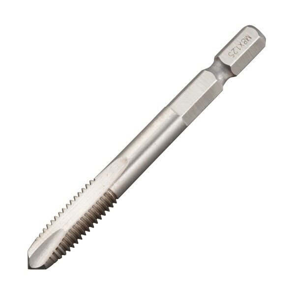 六角軸ポイントタップ M8×1.25mm 母材:HSS 22270 鉄工用六角軸ドリル 1本