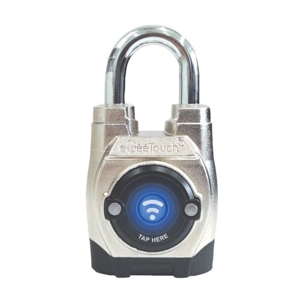 JSB TECH社 防じん･防水スマート南京錠eGeeTouch第5世代 IP66(ショートシャックル) シルバー/ブラック 5-02501-94 0...