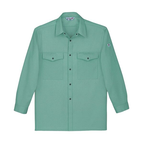 長袖シャツ スモークグリーン 4L