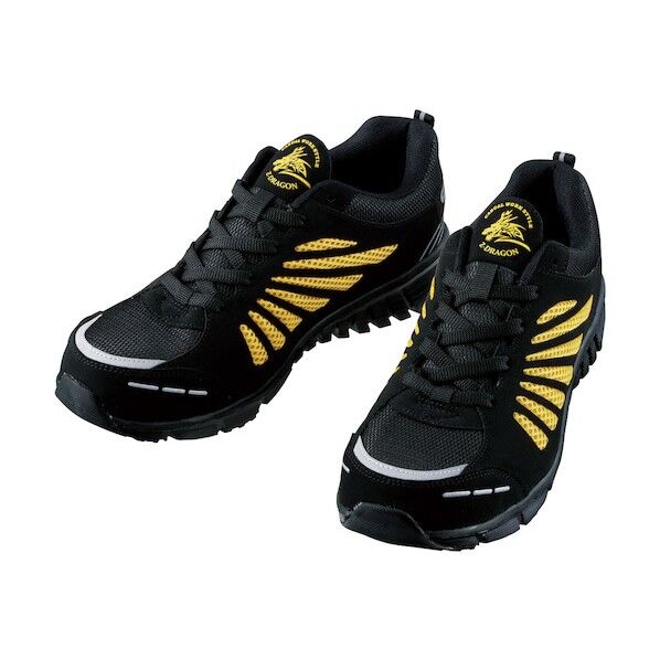 S シューズ ブラツクXイエロ- 22.0