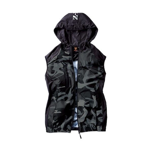空調服ベスト ブラツクカモフラ 4L